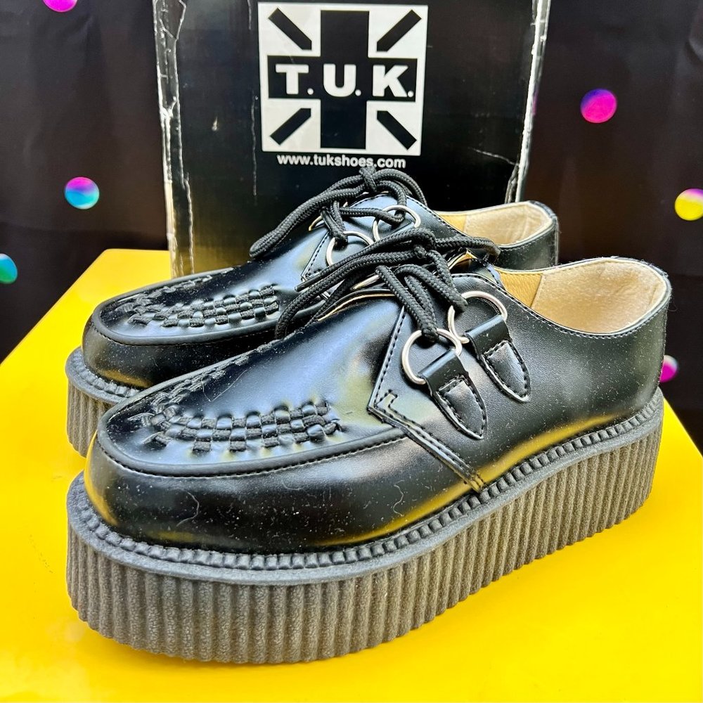 T.U.K. A6802 Black Leather Creeper